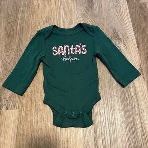 Jumping Beans "Santa's Helper" Long Sleeved Onesie